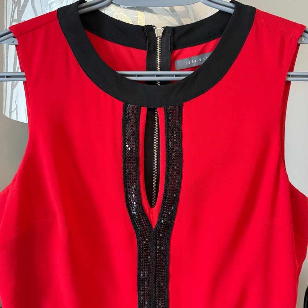 Suzy Shier Strapless Red and Black Dress - Picture 6 of 12